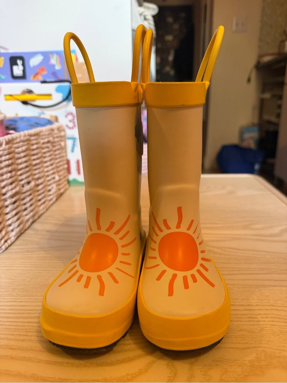 Cat & Jack Yellow and Orange Sun Rain Boots